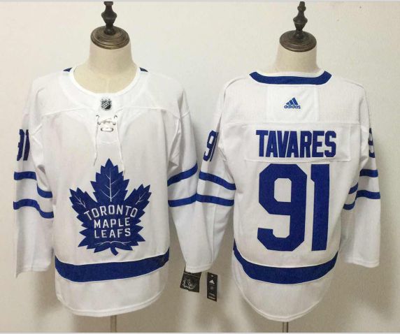 Men Toronto Maple Leafs #91 Tavares White Adidas Hockey Stitched NHL Jerseys